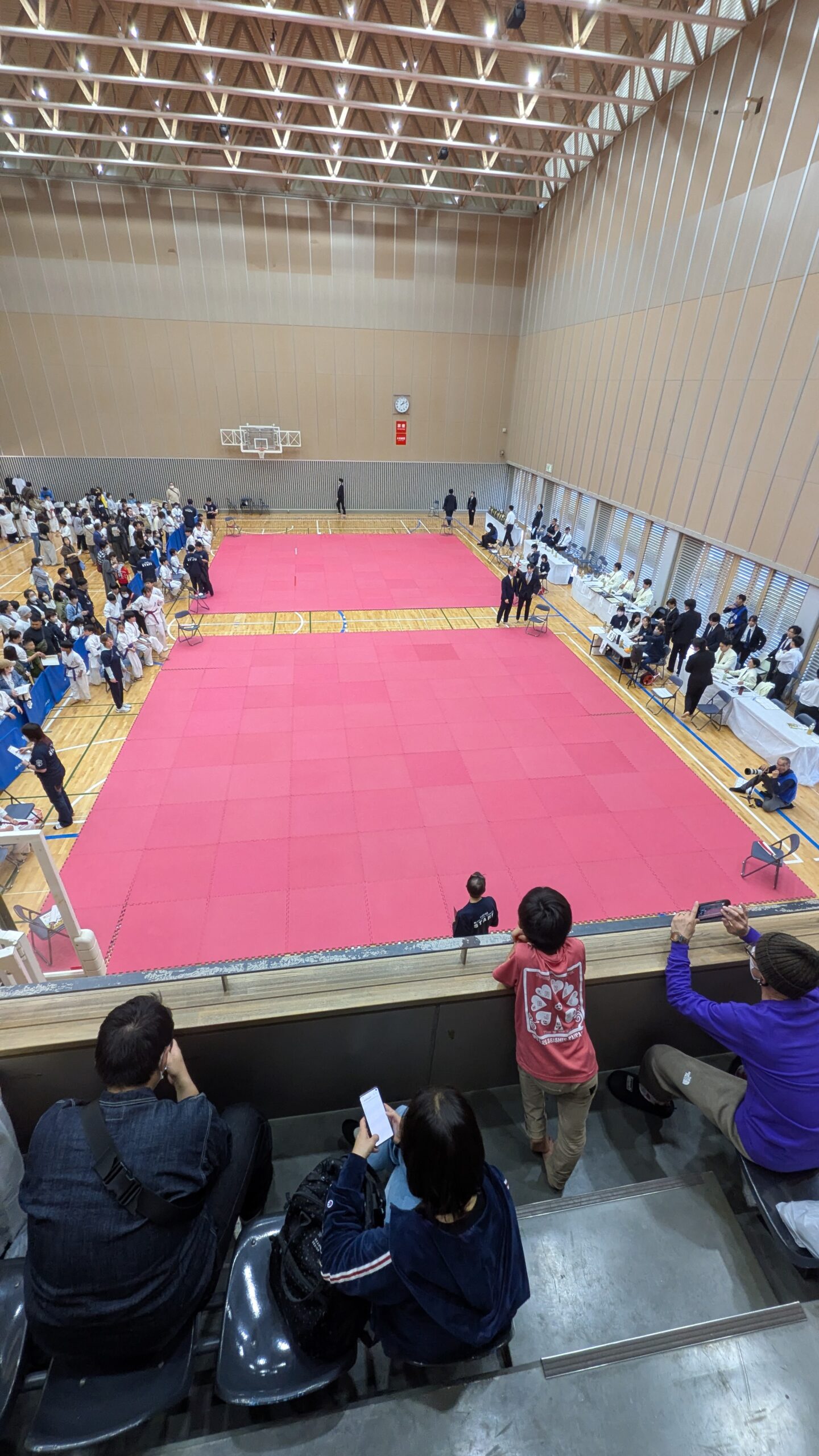 空手マットがレンタルされました。実際に設置した様子の写真。